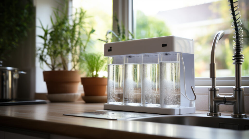 modern water filtration system installed beneath kitchen counter Aqua Hub